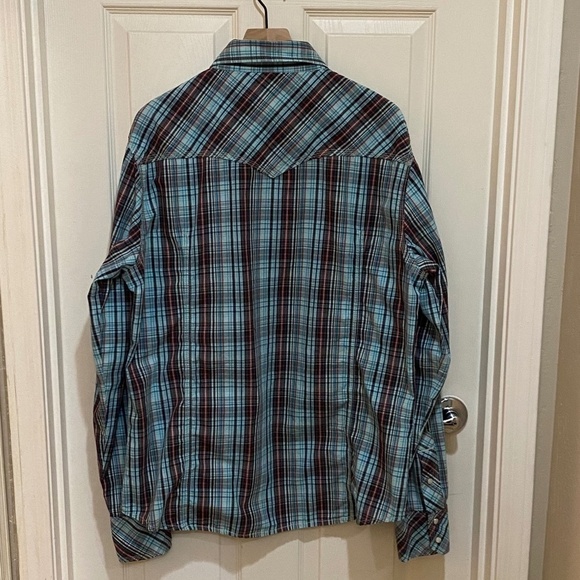 True Religion Brand‎ Pearl Snap Button Plaid Western Shirt (3XL) - Picture 2 of 10